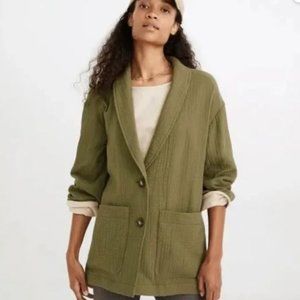 Madewell Lightspun Gauze Blazer Green Size M